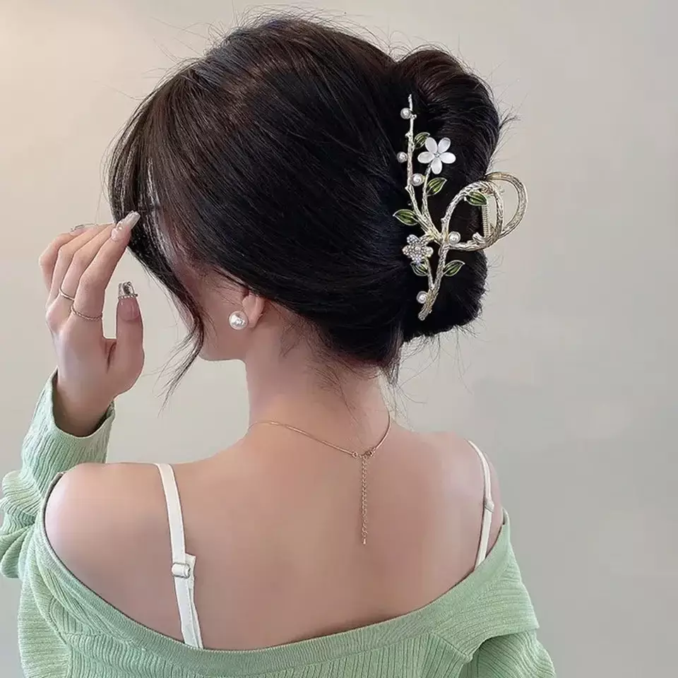 İncili Gold Çiçek Toka Kombin - 1